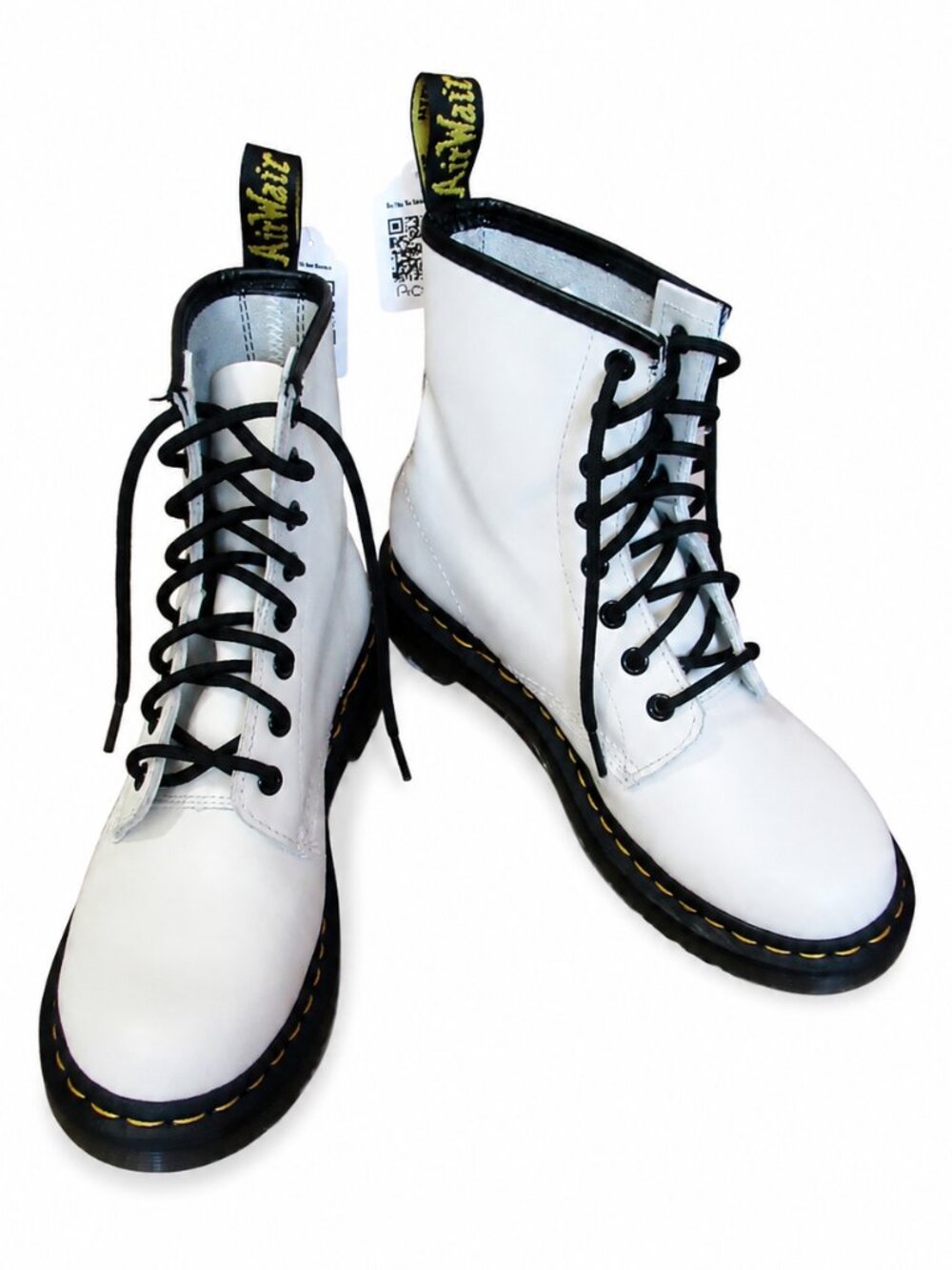 Dr. Martens 1460 White Leather 8-Eye Combat Boots | Women’s 7